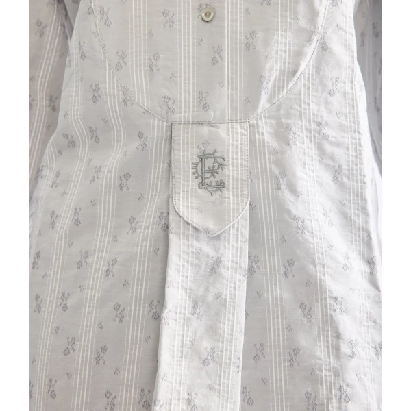 Erdem Ditsy Cotton Stripe Long Sleeve Mini Shirt Dress - Dresses - British Romantic Luxury at Luxury Shoes 