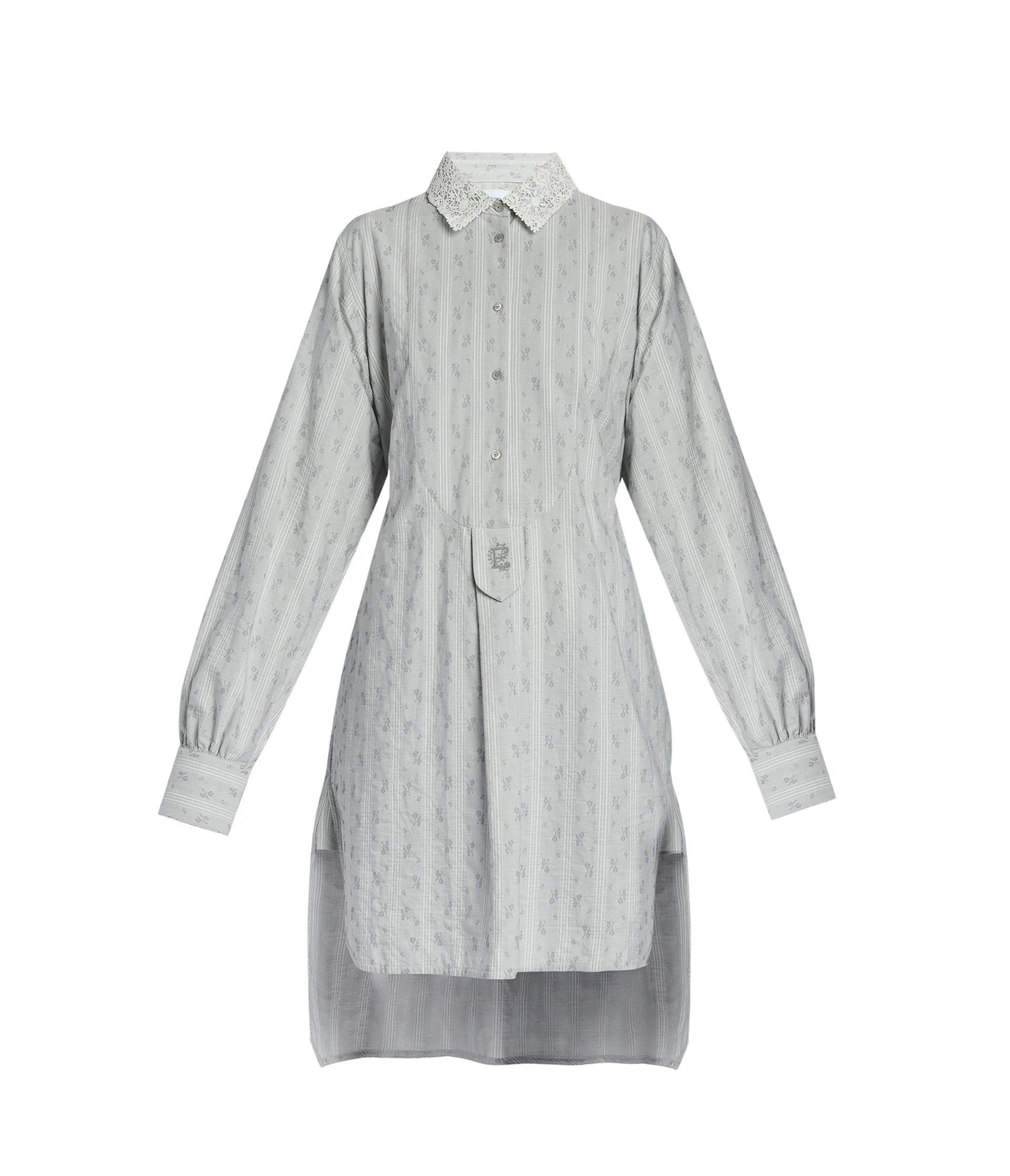 Erdem-Ditsy-Cotton-Stripe-Long-Sleeve-Mini-Shirt-Dress-coveti88401_nobg Erdem Ditsy Cotton Stripe Long Sleeve Mini Shirt Dress - Dresses - British Romantic Luxury at Luxury Shoes