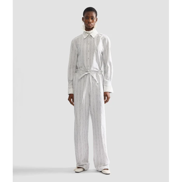 Erdem Ditsy Cotton Stripe Long Sleeve Shirt - Tops - British Romantic Luxury at Luxury Shoes 