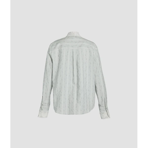 Erdem Ditsy Cotton Stripe Long Sleeve Shirt - Tops - British Romantic Luxury at Luxury Shoes 
