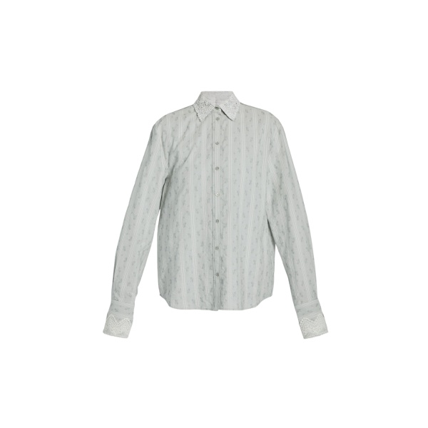 Erdem Ditsy Cotton Stripe Long Sleeve Shirt - Tops - British Romantic Luxury at Luxury Shoes 