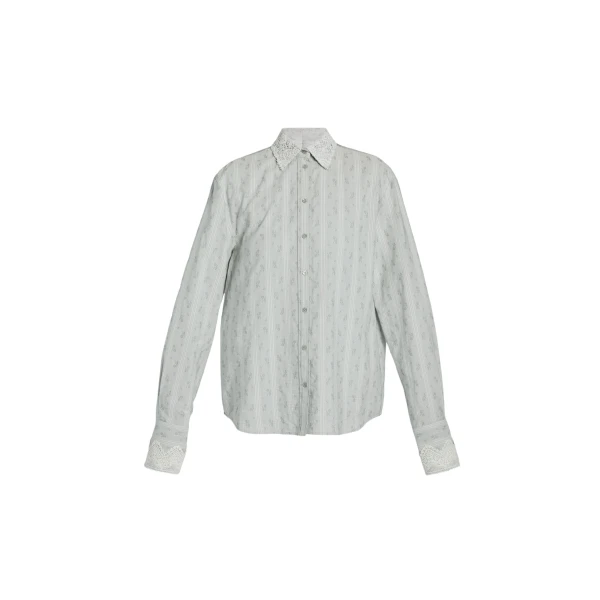 Erdem Ditsy Cotton Stripe Long Sleeve Shirt - Tops - British Romantic Luxury at Luxury Shoes 