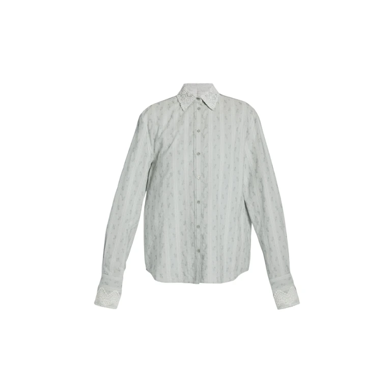 Erdem Ditsy Cotton Stripe Long Sleeve Shirt - Tops - British Romantic Luxury at Luxury Shoes 