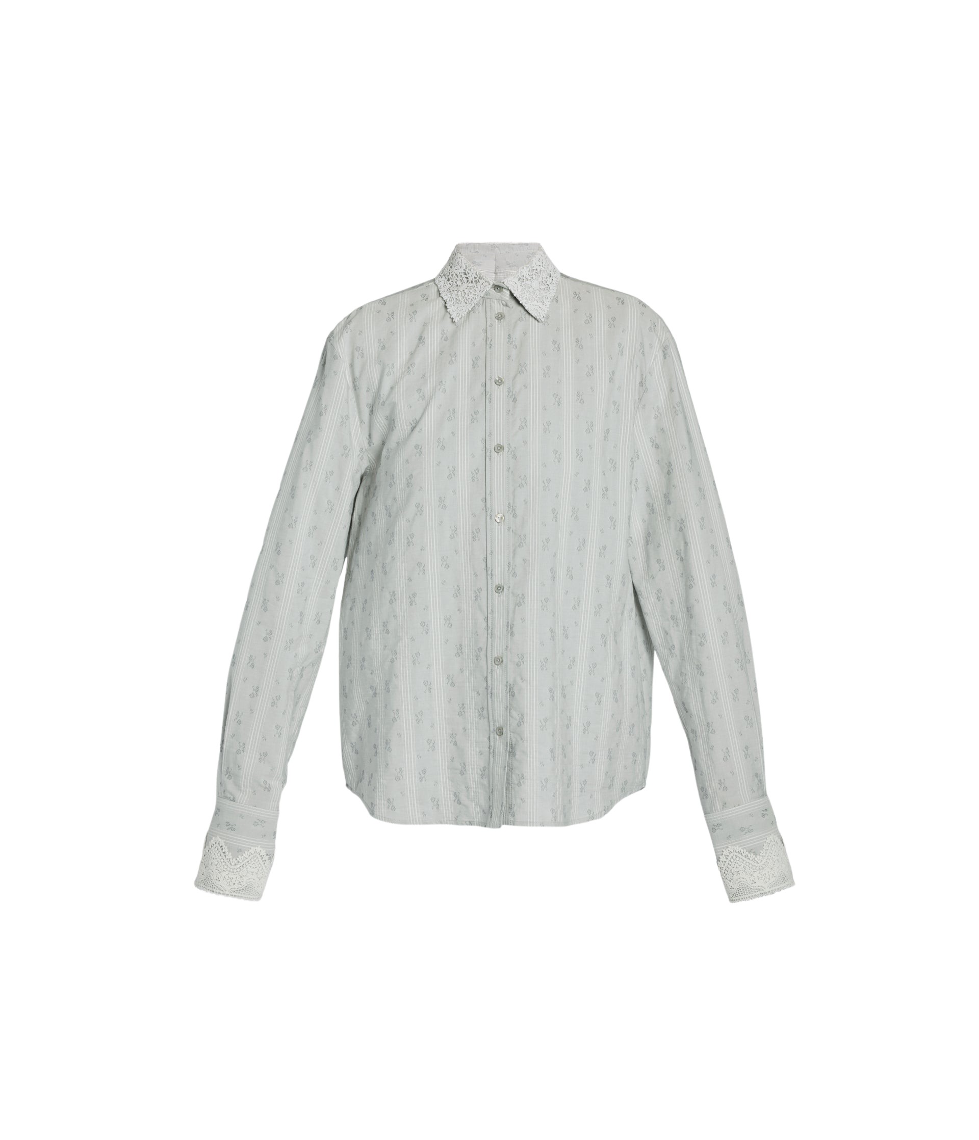 Erdem Ditsy Cotton Stripe Long Sleeve Shirt - Tops - British Romantic Luxury at Luxury Shoes 