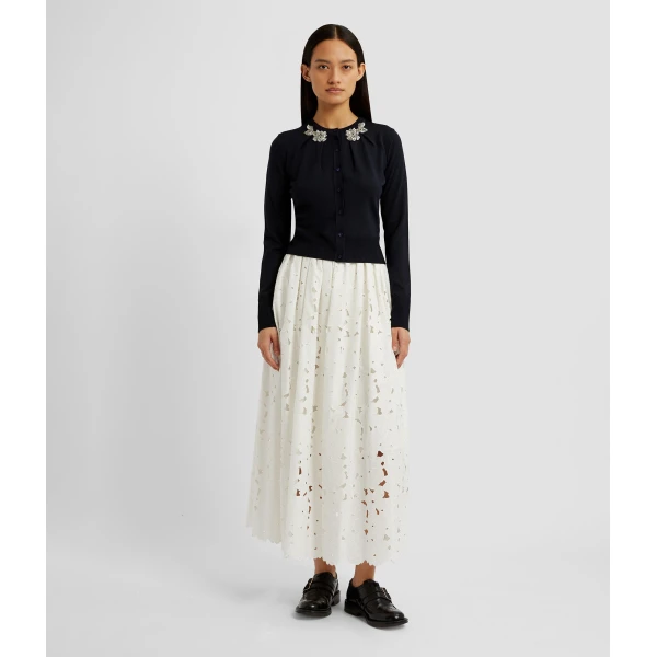 Erdem Drape Detail Knit Cardigan - Knitwear - British Romantic Luxury at Luxury Shoes 