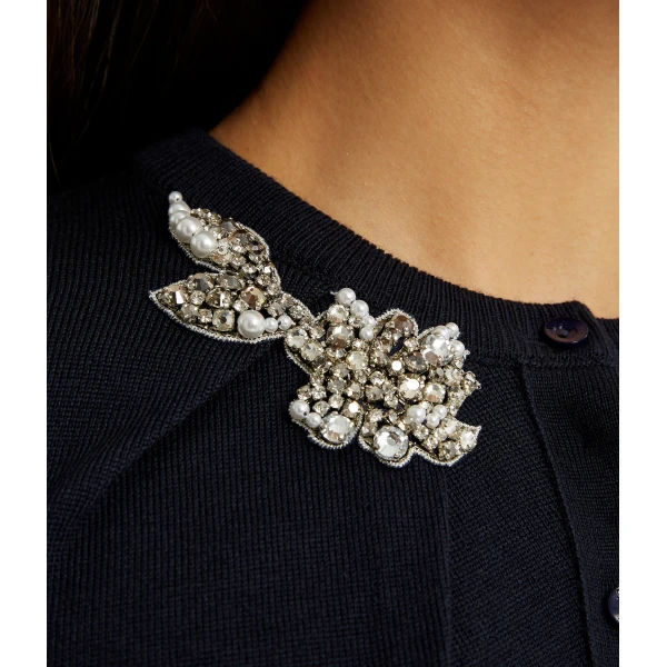 Erdem Drape Detail Knit Cardigan - Knitwear - British Romantic Luxury at Luxury Shoes 
