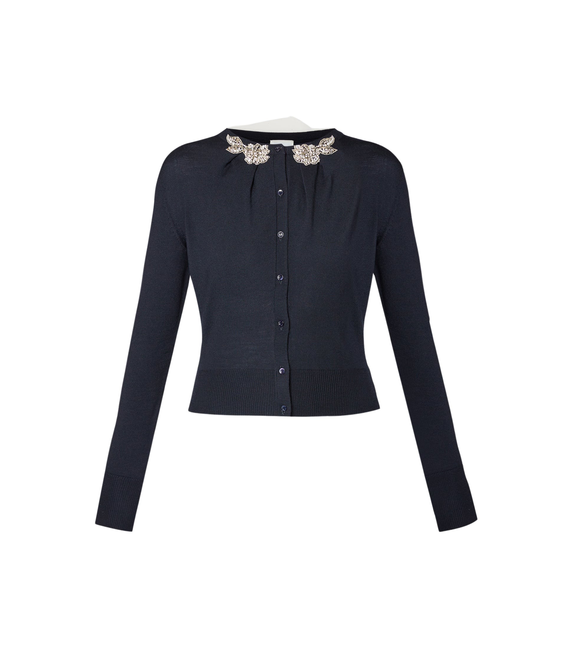 Erdem Drape Detail Knit Cardigan - Knitwear - British Romantic Luxury at Luxury Shoes 