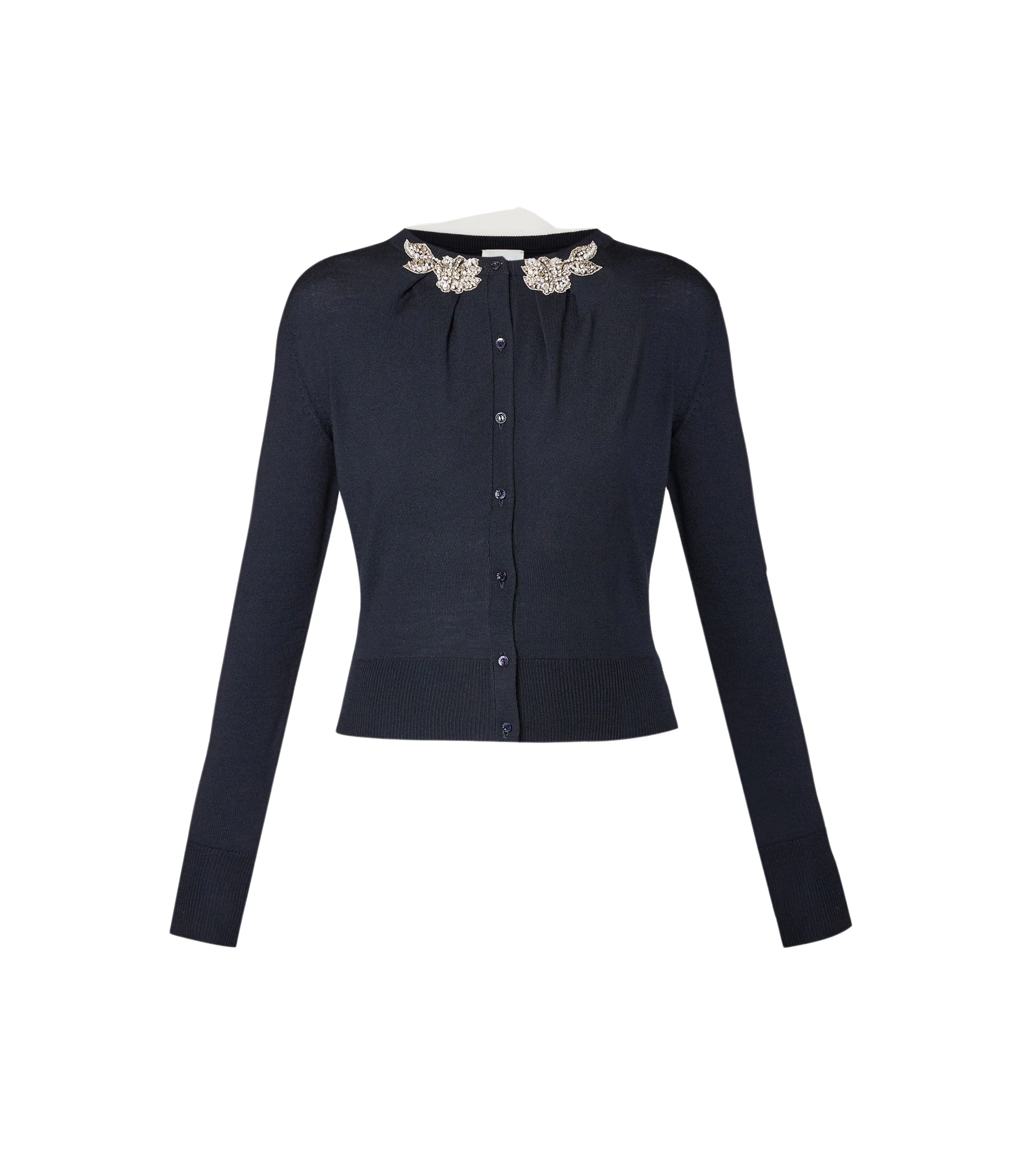 Erdem-Drape-Detail-Knit-Cardigan-coveti84162_nobg Erdem Drape Detail Knit Cardigan - Knitwear - British Romantic Luxury at Luxury Shoes