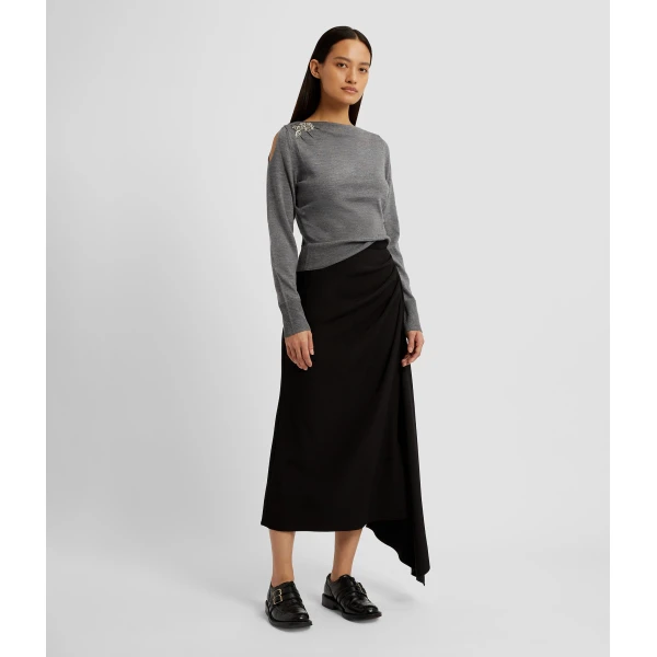 Erdem Drape Detail Knit Jumper - Knitwear - British Romantic Luxury at Luxury Shoes 