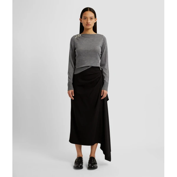 Erdem Drape Detail Knit Jumper - Knitwear - British Romantic Luxury at Luxury Shoes 