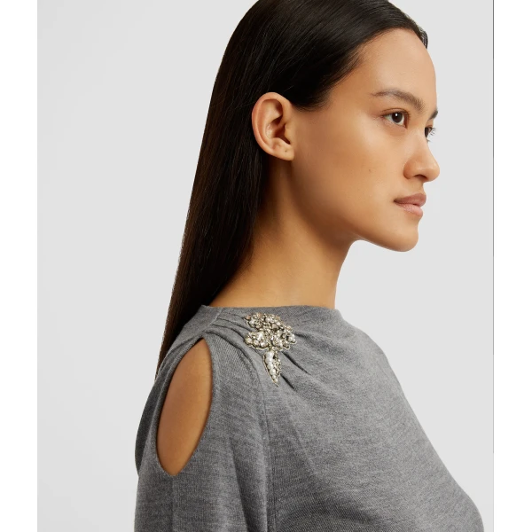 Erdem Drape Detail Knit Jumper - Knitwear - British Romantic Luxury at Luxury Shoes 