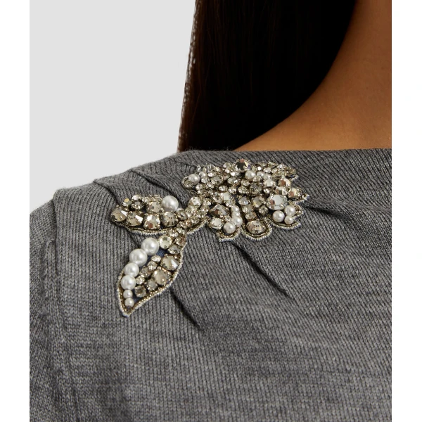 Erdem Drape Detail Knit Jumper - Knitwear - British Romantic Luxury at Luxury Shoes 