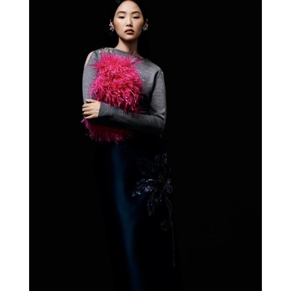 Erdem Drape Detail Knit Jumper - Knitwear - British Romantic Luxury at Luxury Shoes 