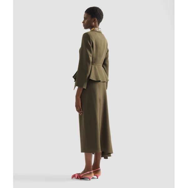 Erdem Draped Crepe Midi Skirt - Skirts - British Romantic Luxury at Luxury Shoes 
