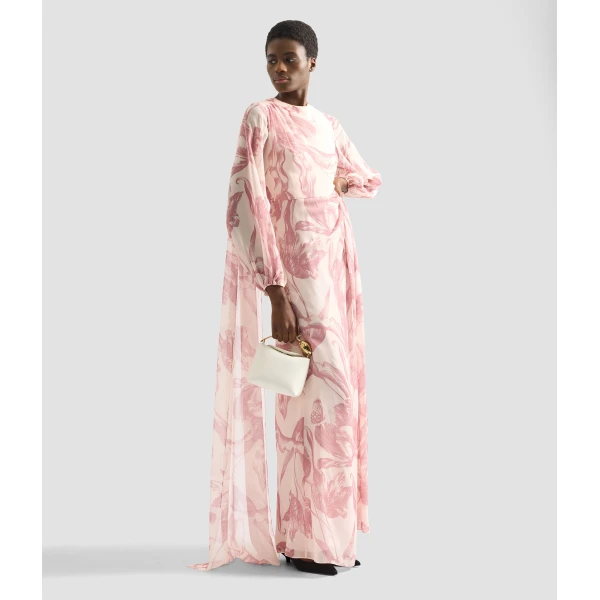 Erdem Draped Floral Print Silk Voile Gown - Dresses - British Romantic Luxury at Luxury Shoes 