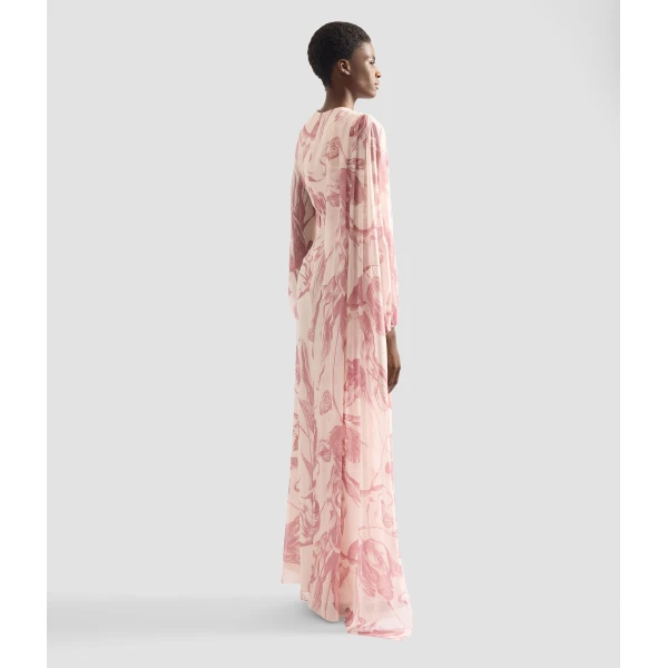 Erdem Draped Floral Print Silk Voile Gown - Dresses - British Romantic Luxury at Luxury Shoes 