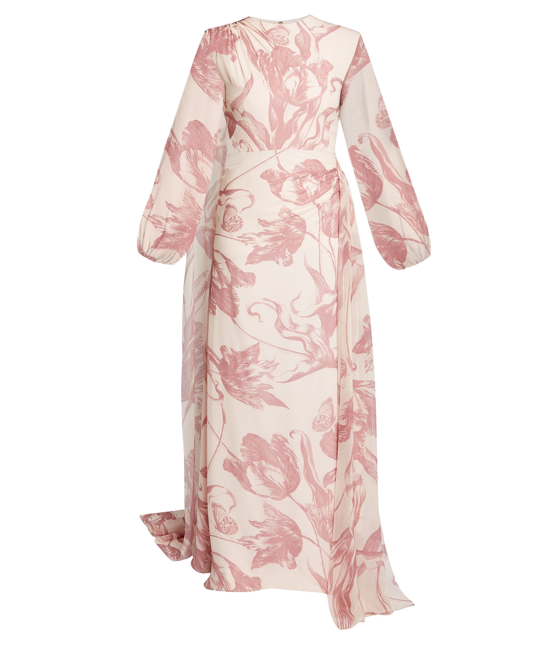 Erdem Draped Floral Print Silk Voile Gown - Dresses - British Romantic Luxury at Luxury Shoes 