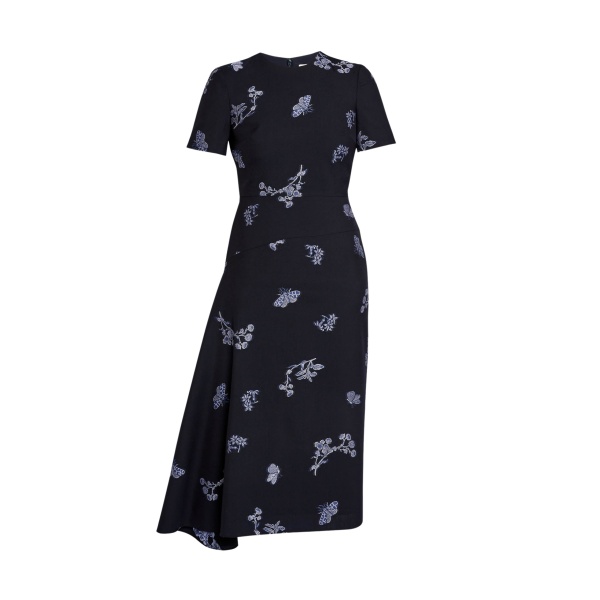 Erdem Draped Jacquard Midi Dress - Dresses - British Romantic Luxury at Luxury Shoes 