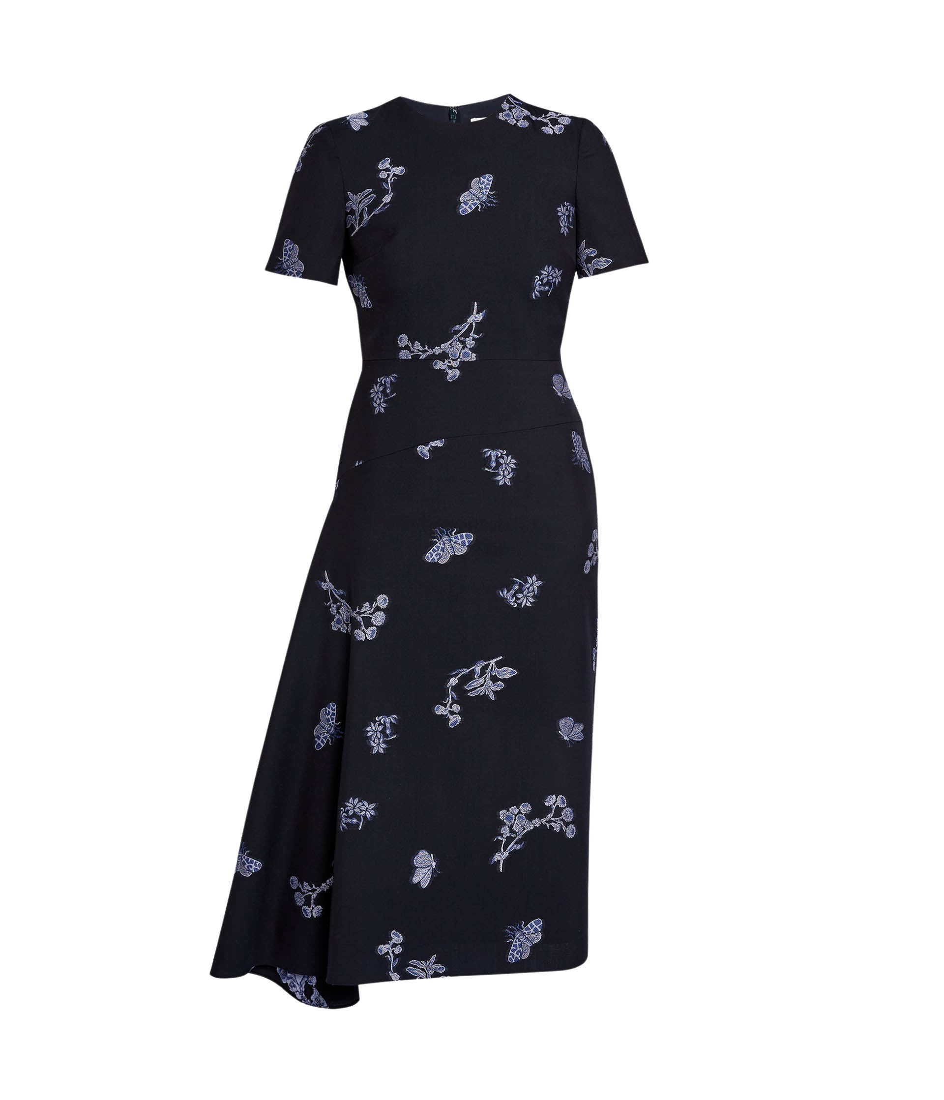Erdem Draped Jacquard Midi Dress - Dresses - British Romantic Luxury at Luxury Shoes 