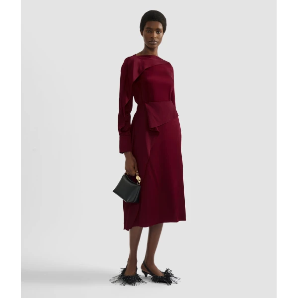 Erdem Draped Satin Cady Long Sleeve Blouse - Tops - British Romantic Luxury at Luxury Shoes 
