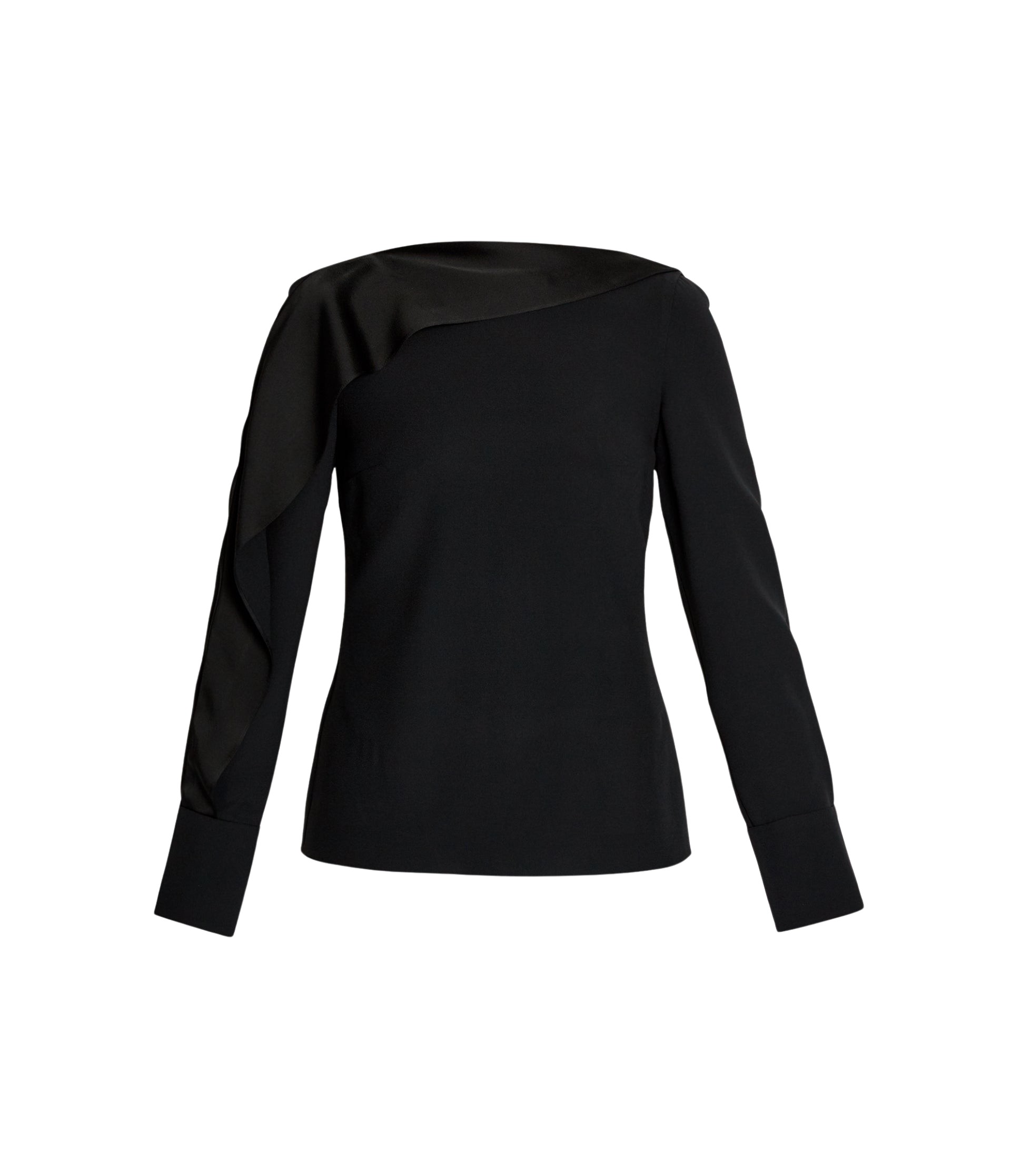 Erdem Draped Satin Cady Long Sleeve Blouse - Tops - British Romantic Luxury at Luxury Shoes 