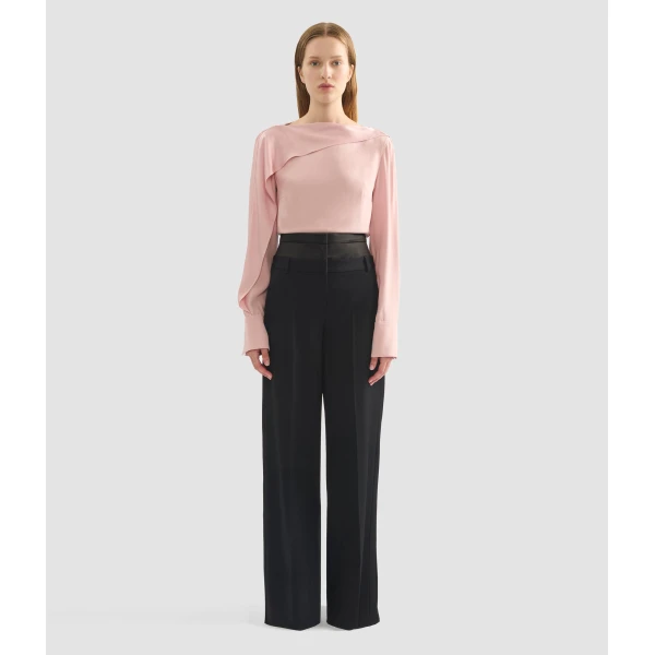 Erdem Draped Satin Cady Long Sleeve Blouse - Tops - British Romantic Luxury at Luxury Shoes 