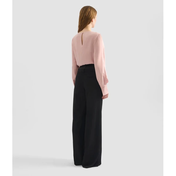 Erdem Draped Satin Cady Long Sleeve Blouse - Tops - British Romantic Luxury at Luxury Shoes 