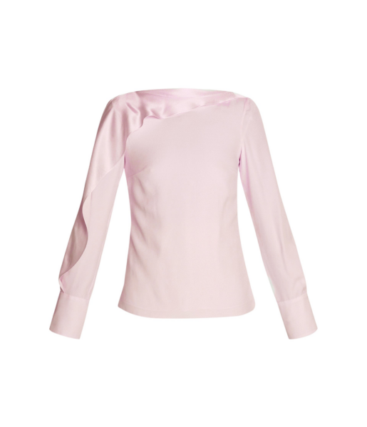 Erdem Draped Satin Cady Long Sleeve Blouse - Tops - British Romantic Luxury at Luxury Shoes 
