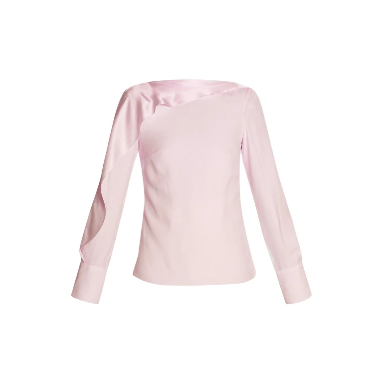 Erdem Draped Satin Cady Long Sleeve Blouse - Tops - British Romantic Luxury at Luxury Shoes 