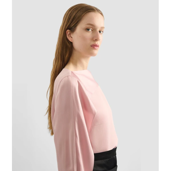 Erdem Draped Satin Cady Long Sleeve Blouse - Tops - British Romantic Luxury at Luxury Shoes 