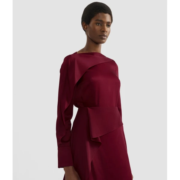 Erdem Draped Satin Cady Long Sleeve Blouse - Tops - British Romantic Luxury at Luxury Shoes 