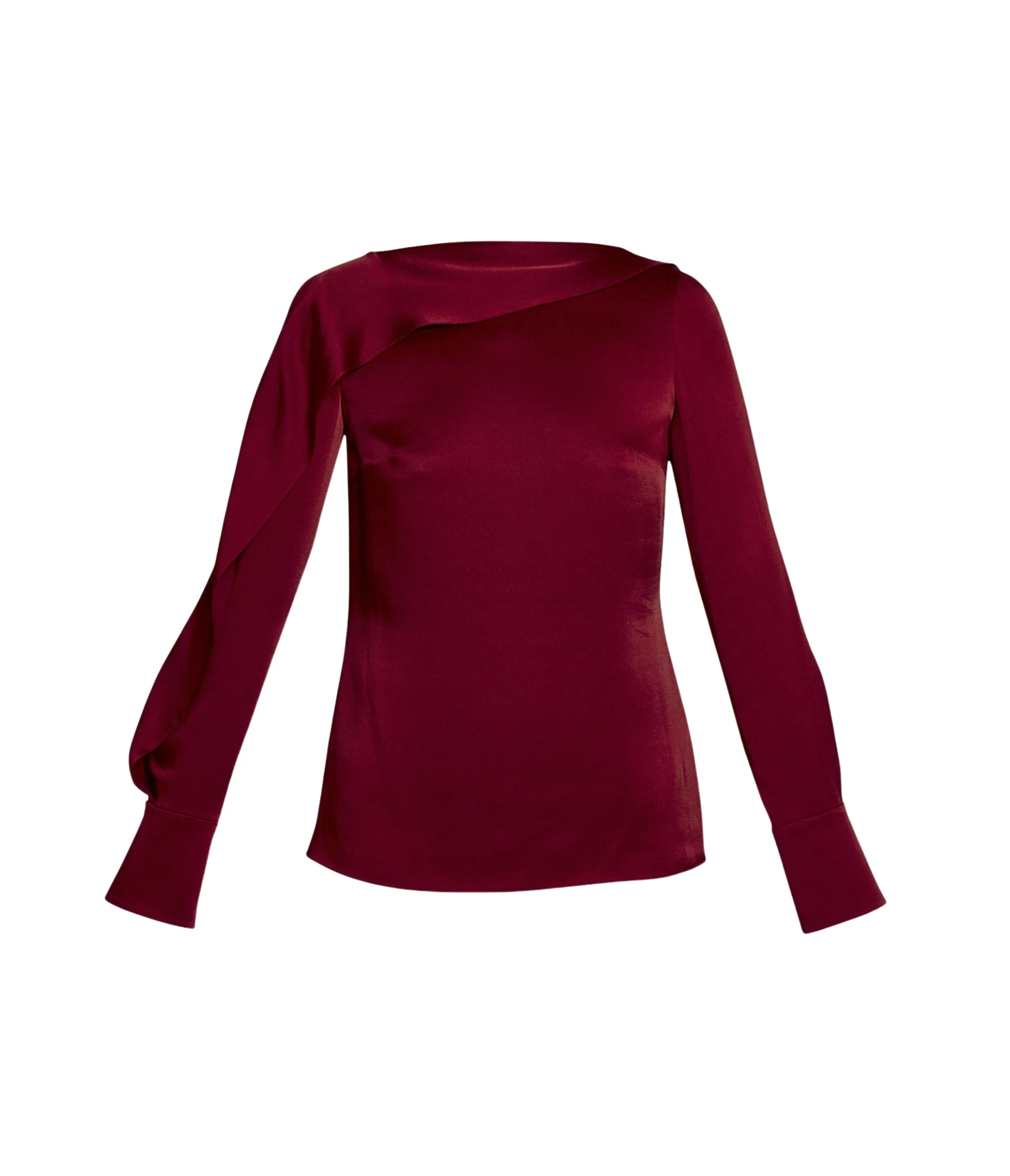 Erdem-Draped-Satin-Cady-Long-Sleeve-Blouse-coveti-896211_nobg Erdem Draped Satin Cady Long Sleeve Blouse - Tops - British Romantic Luxury at Luxury Shoes