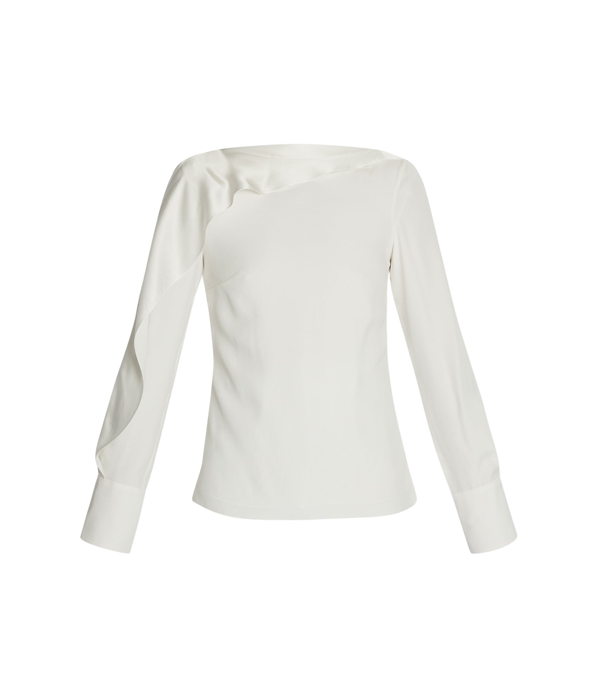 Erdem Draped Satin Cady Long Sleeve Blouse - Tops - British Romantic Luxury at Luxury Shoes 