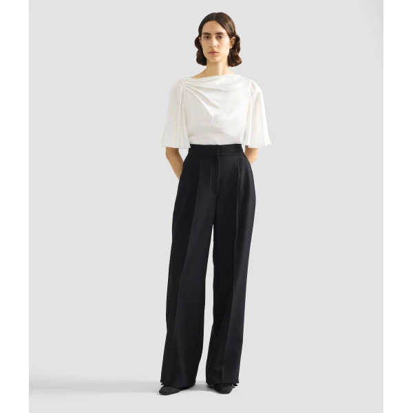 Erdem Draped Short Sleeve Top - Tops - British Romantic Luxury at Luxury Shoes 