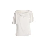 Erdem Draped Short Sleeve Top - Tops - British Romantic Luxury at Luxury Shoes 