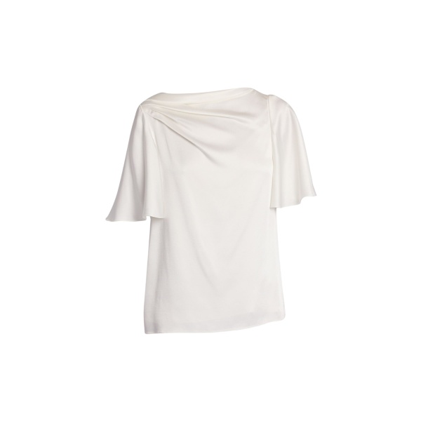 Erdem Draped Short Sleeve Top - Tops - British Romantic Luxury at Luxury Shoes 