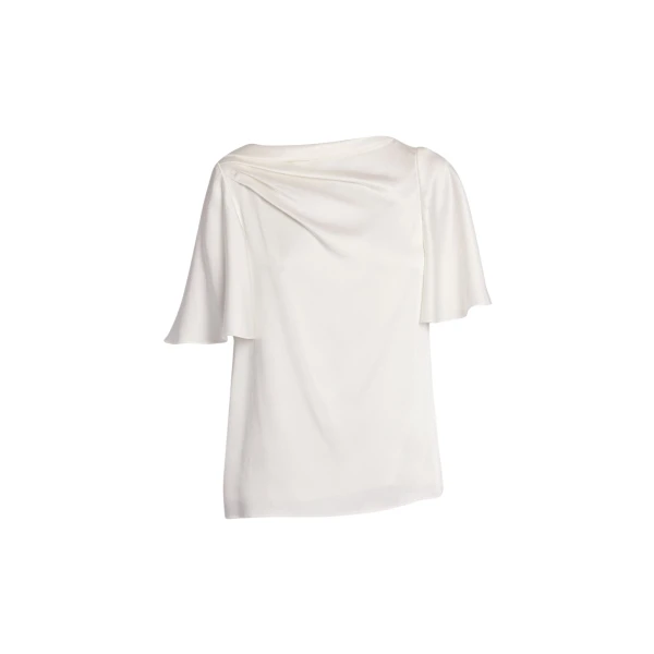 Erdem Draped Short Sleeve Top - Tops - British Romantic Luxury at Luxury Shoes 