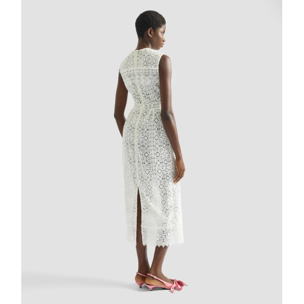 Erdem Embellished Cotton Guipure Sleeveless Midi Dress - Dresses - British Romantic Luxury at Luxury Shoes 