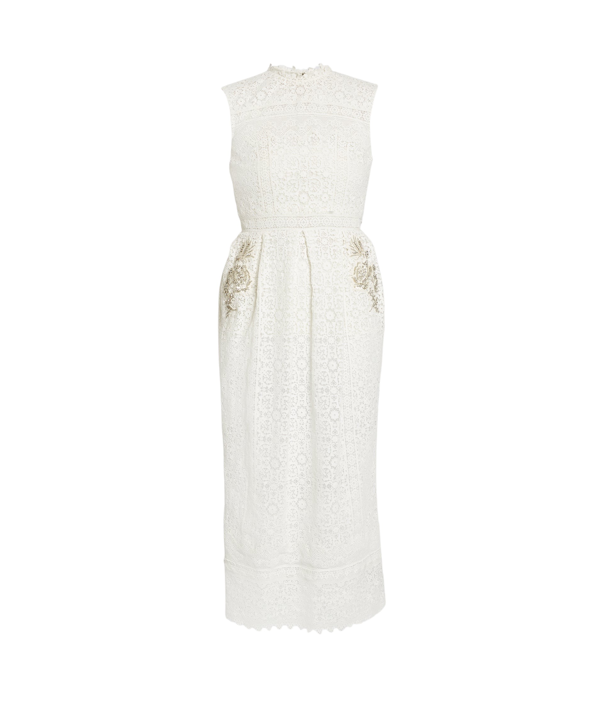 Erdem Embellished Cotton Guipure Sleeveless Midi Dress - Dresses - British Romantic Luxury at Luxury Shoes 