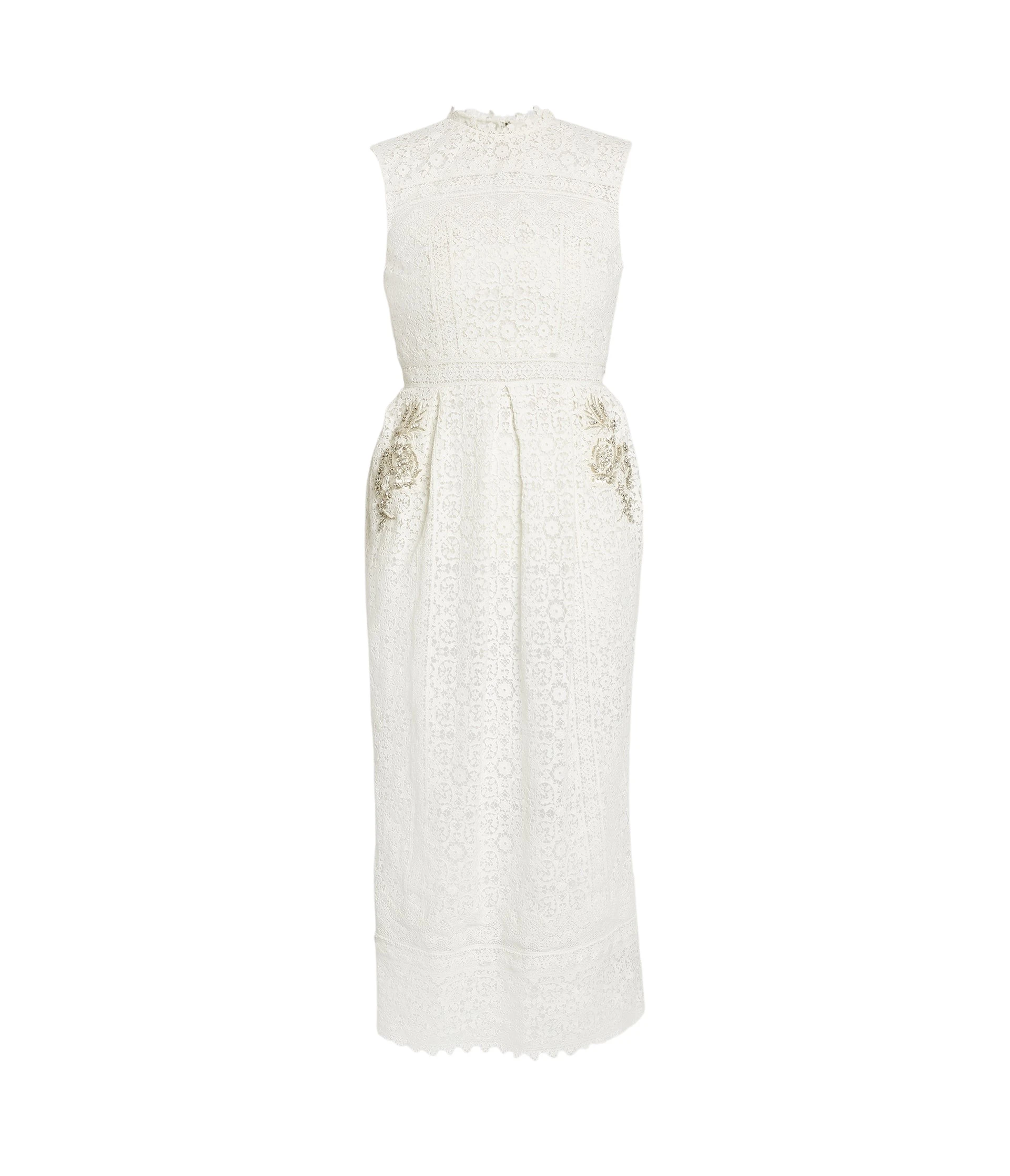 Erdem-Embellished-Cotton-Guipure-Sleeveless-Midi-Dress-coveti48522_nobg Erdem Embellished Cotton Guipure Sleeveless Midi Dress - Dresses - British Romantic Luxury at Luxury Shoes