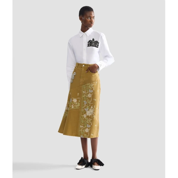 Erdem Embellished Cotton Poplin Long Sleeve Shirt - Tops - British Romantic Luxury at Luxury Shoes 