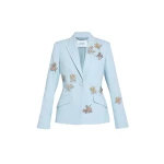 Erdem Embellished Crepe Fitted Blazer - Jackets - British Romantic Luxury at Luxury Shoes 