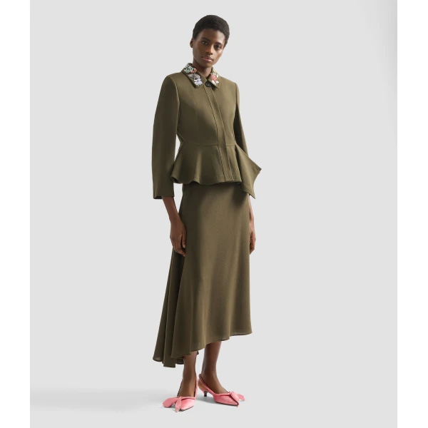 Erdem Embellished Crepe Peplum Blazer - Jackets - British Romantic Luxury at Luxury Shoes 