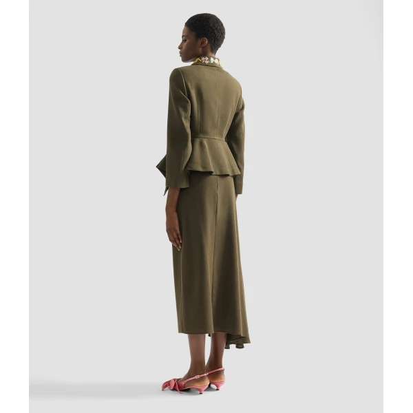 Erdem Embellished Crepe Peplum Blazer - Jackets - British Romantic Luxury at Luxury Shoes 