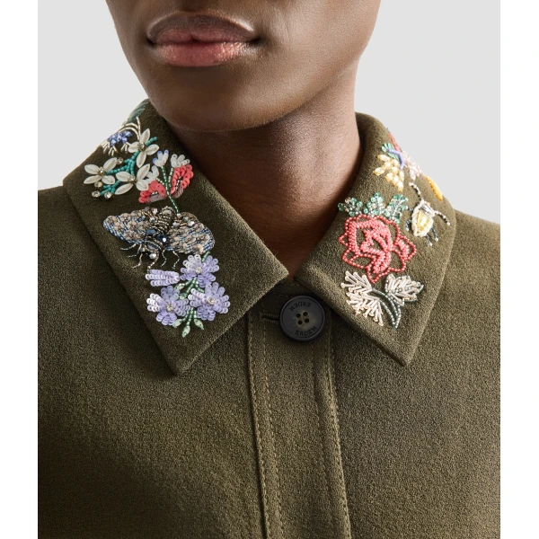 Erdem Embellished Crepe Peplum Blazer - Jackets - British Romantic Luxury at Luxury Shoes 
