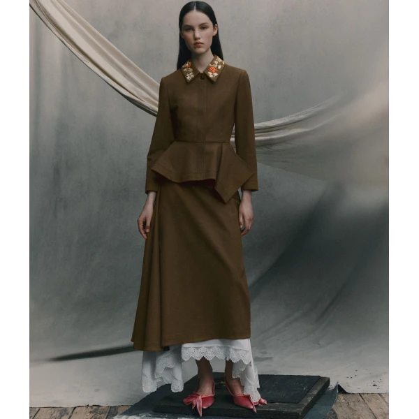 Erdem Draped Crepe Midi Skirt - Skirts - British Romantic Luxury at Luxury Shoes 
