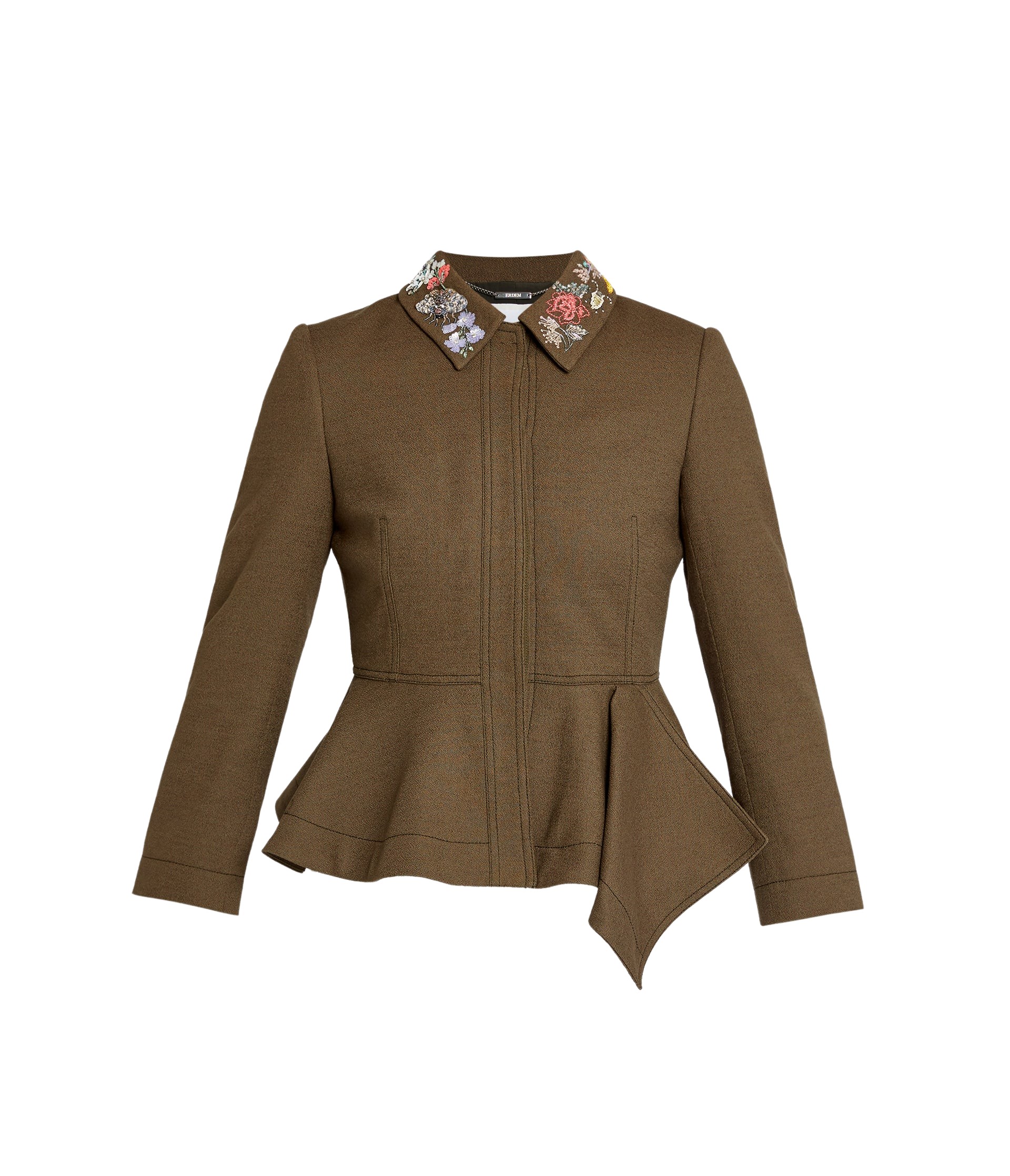 Erdem Embellished Crepe Peplum Blazer - Jackets - British Romantic Luxury at Luxury Shoes 