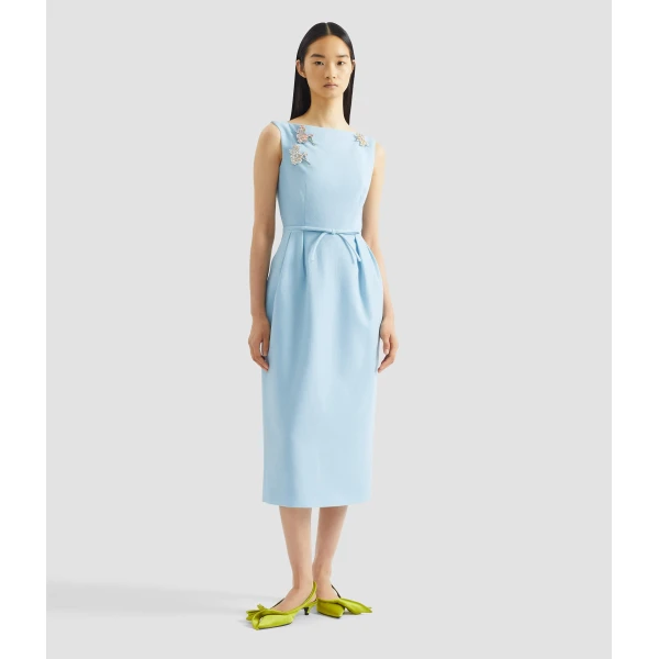 Erdem Embellished Crepe Sleeveless Midi Dress - Dresses - British Romantic Luxury at Luxury Shoes 