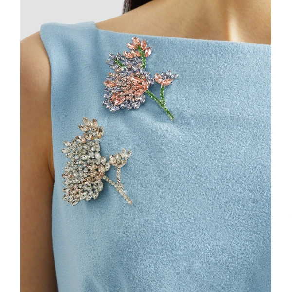 Erdem Embellished Crepe Sleeveless Midi Dress - Dresses - British Romantic Luxury at Luxury Shoes 