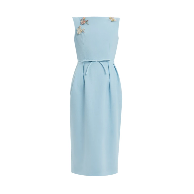 Erdem Embellished Crepe Sleeveless Midi Dress - Dresses - British Romantic Luxury at Luxury Shoes 